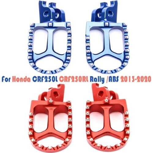 Motorcycle Red/Blue Wide MX Foot Pegs Footrests Aluminum Pedals for Honda CRF250L CRF250RL Rally/ABS 2013-2020