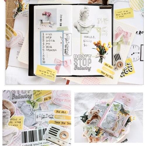KSCRAFT 60pcs INS Wind Vellum Stickers for Scrapbooking Happy Planner/Card Making/Journaling Project