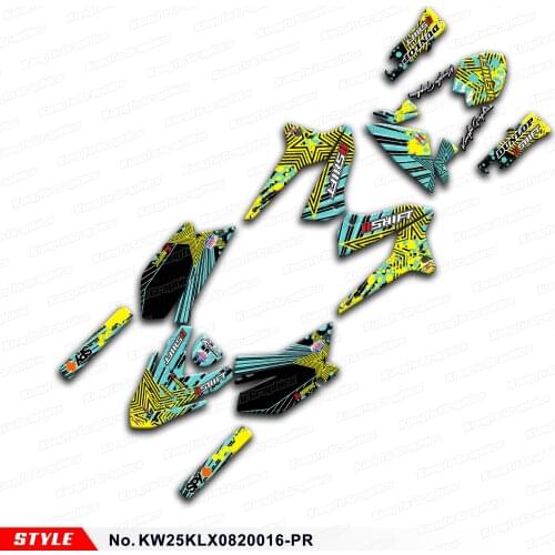 AFTERMARKET Motorcycle Decals Custom Stickers for KLX 250 S D-Tracker X Final Edition 2008 to 2020, Style No.KW25KLX0820016-PR