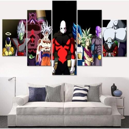 5 Piece Wall Art Canvas Painting Animation Poster Modular Decoration Pictures Modern Home For Bedroom Living Room Framework