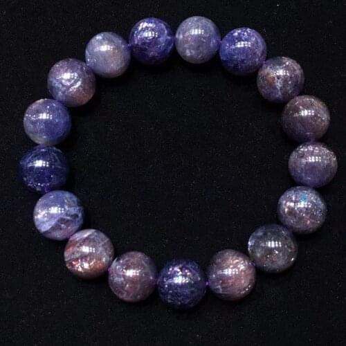 11.5mm Natural Bllod Red Dichroite Cordierite Iolite Bracelet Women Men Star Light Round Beads Certificate AAAAAA