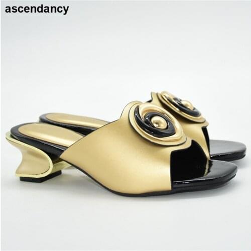 Latest Design Italian Shoes for Women Nigerian Women Wedding Shoes with Rhinestone Shoes Women Heels African Dress Women