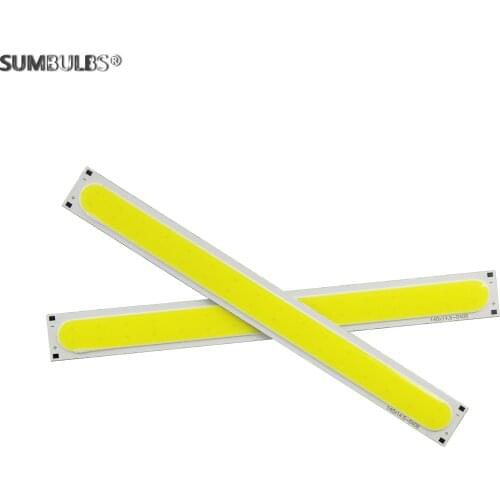 New 140x14.5mm 12V DC 6W Cold White LED Strip 600lm COB Light Source Bulb Chip on Board for DIY