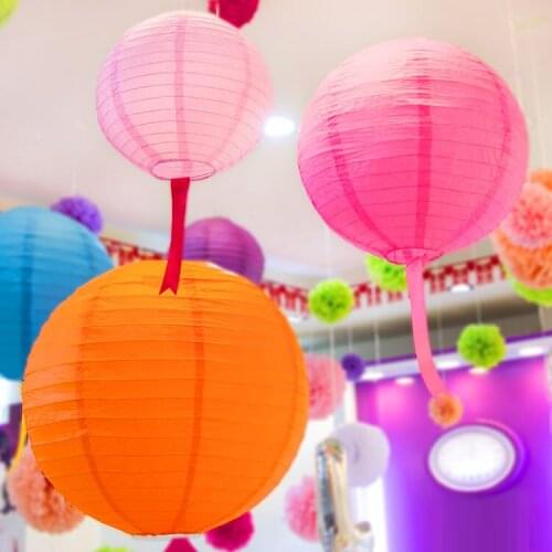 Wholesale New (5pcs/Lot) 8''(20cm) Round Chinese Lantern White Paper Lanterns For Wedding Party Birthday Decorations