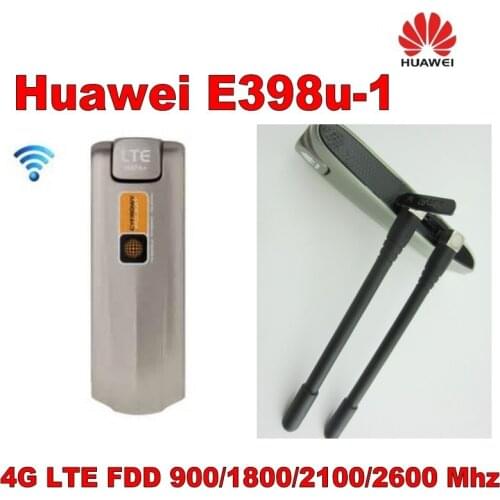 Lot of 20pcs Unlocked Huawei E398u-1 4G lte Modem Cat3 100Mbps 3G 4G LTE FDD 900/1800/2100/2600MHz Dongle plus 2pcs antenna