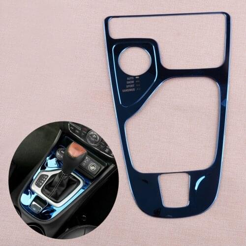 Interior Central Console Gear Shift Panel Cover Trim Frame Blue Fit For Jeep Cherokee Four-Wheel Drive 2014-2018 Left Hand Drive