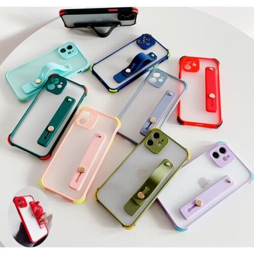 Corners Bumper Shockproof Phone Case For Samsung Galaxy A02S A32 A02 A52 A12 A42 A31 A21S M31S M30S G530 Soft Wrist Band Cover