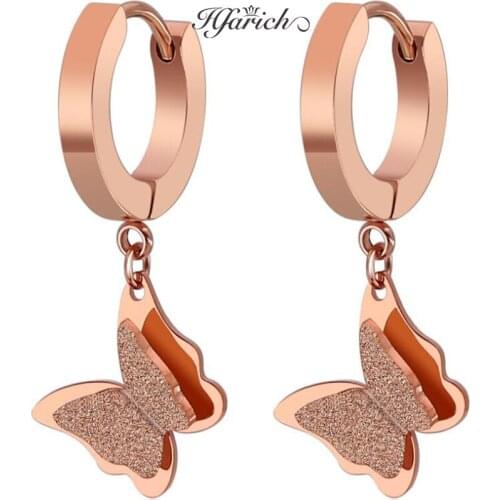 Hfarich Female Jewelry Colorful Simple Mini Butterfly Earrings Elegant Charm Sweet Animal Ear For Women Girls Love Party Gifts