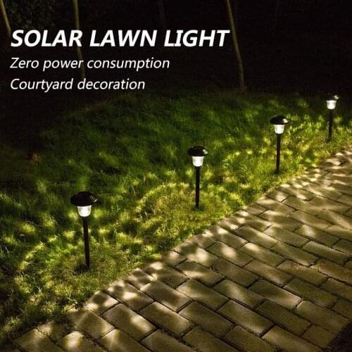 Solar outdoor garden led lawn light IP65 garden park waterproof stainless steel glass landscape plug-in light