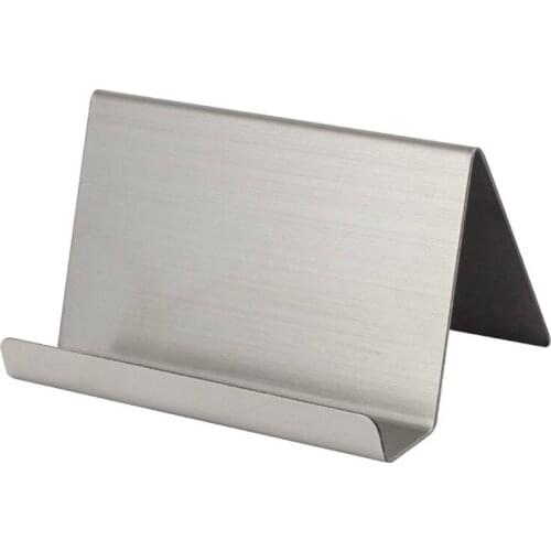 High-end Name Card Case Company Office Name ID Tag Table Display Label Holder Metal Stainless Steel Business Card Display Racks