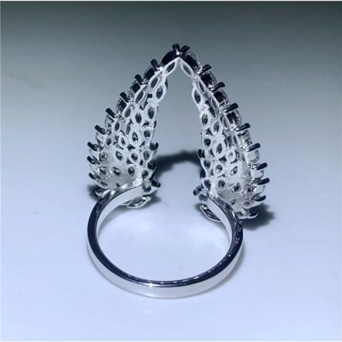 DIWENFU S925 Sterling Silver Cubic Zirconia Ring Natural AAA Zircon Gemstone Jewelry for Women De Bizuteria Silver 925 Jewelry