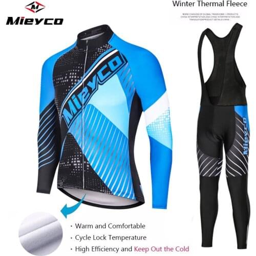 Winter Warm Jersey Set Pro Cycling Thermal Fleece Bicicleta MTB Bike Clothing Maillot Ciclismo Hombre Jacket Bib Pants Invierno
