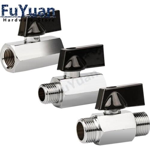1pc Brass Mini Ball Valve 1/8",1/4" ,3/8"1/2,Male To Female Air Compressor Valves