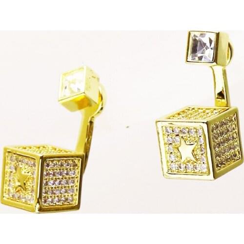 3 Pairs Cubic Stud earrings Golden earrings pave zirconias earrings fashion stud Cubic earrings for women jewelry 51304