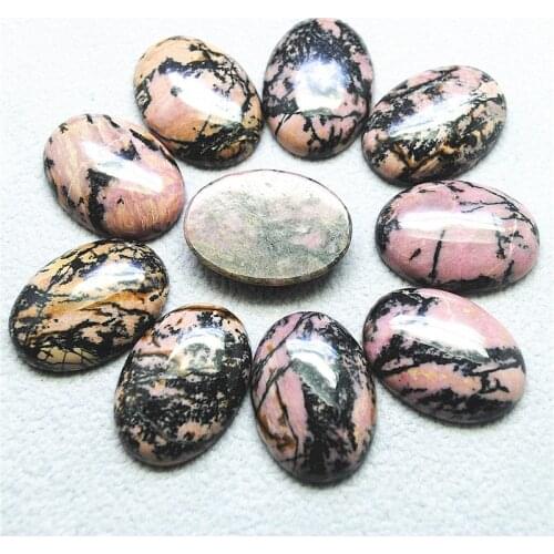 5PCS Nature Rhodonite Stone Cabochons OVal Shape 10X14MM 18X25MM NO HOLE Beads Jewelry Accessories China No. 1 Beads Suppliers