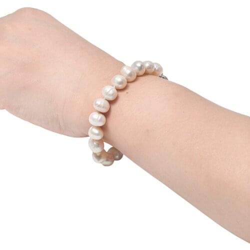 Freshwater pearl Brilliant simple style White 8-9mm Fashion Freshwater Natural pearls Bracelet suitable for women girls gifts