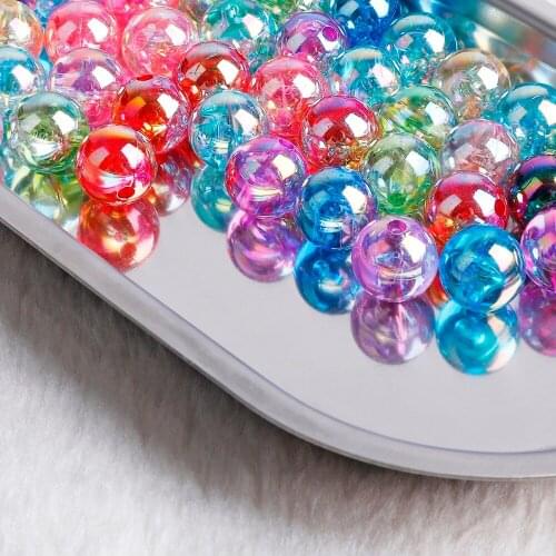 NEW MIxed Color 50pcs 8mm AB Color Round Acrylic Bead Loose Spacer Beads For Jewelry Making DIY Bracelet