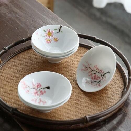 Sakura cup ceramic female tea making hat cup master cup Kung Fu tea cup NO.YZ39