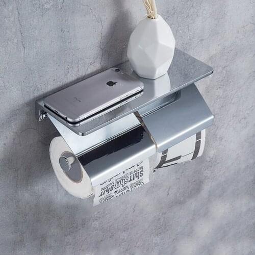 Toilet Paper Holder Copper Bathroom Accessories Tissue Holder Towel Rack Toilet Roll Dispenser With Phone Storage Bathroom Shelf