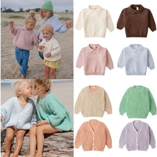 Kids Sweater SS Brand New Winter Baby Girl Sweater Coat Boys Toddler Girls Candy Color Cotton Knitted Soft Cotton Tops Cardigan