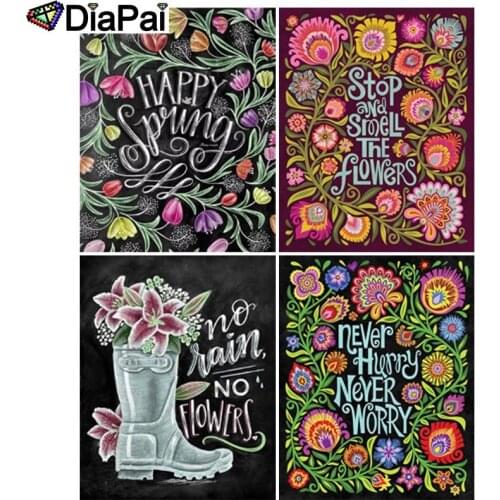 DIAPAI 5D DIY Diamond Painting 100% Full Square/Round Drill "Text pattern landscape" 3D Embroidery Cross Stitch Home Decor