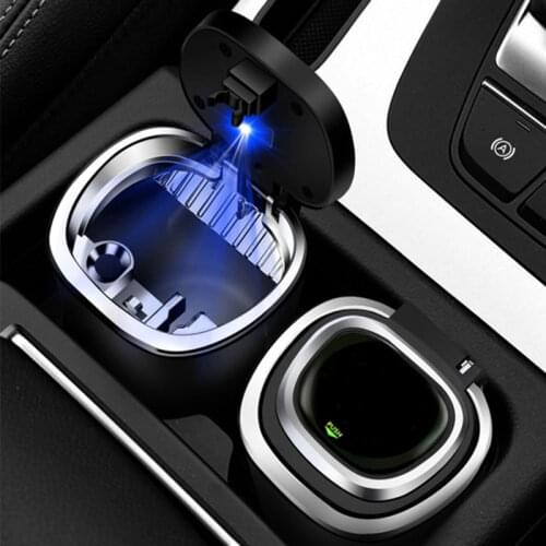 Electric Car Ashtray with LED Ambient Light Multi-Scene Application Portable Ashtray Removable design Ashtray