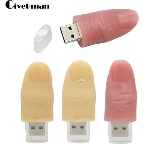 Pen Drive Cartoon Finger Usb Flash Drive 4GB 8GB 16GB 32GB 64GB 128GB 256GB USB 2.0 Flash Memory Stick Thumb Drive Gifts