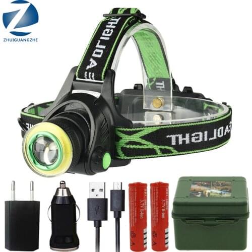XM-L T6 Led Headlamp Torch Lamp Portable Light for Camping Bulbs Sensor Headlight COB Micro USB Rechargeable Head Flashlight z23