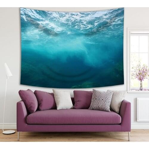 Tapestry Wave Breaking on Rock View from Underwater Mediterranean Sea Cote d Azur France Blue Green