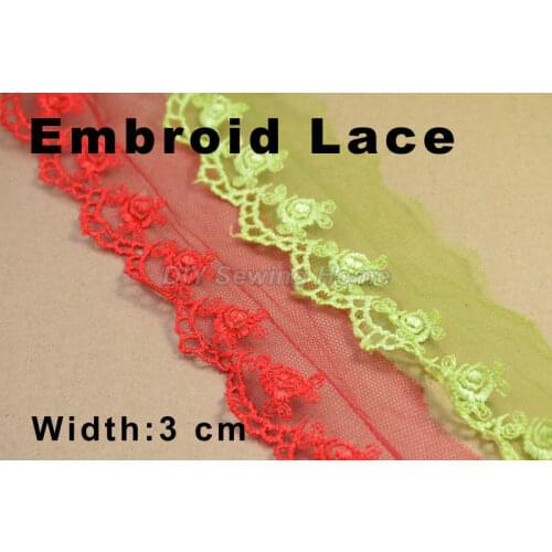3cm width Cotton embroid lace sewing ribbon guipure trim or fabric warp knitting DIY Garment Accessories free shipping#3080