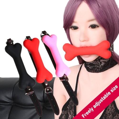 Couple SM Toy Adult Products Dog Bone Mouth Plug Couple Alternative Appeal Toy Appeal Silicone Ball Appeal Bandage Self Bondage
