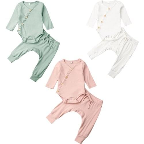 2019 Baby Spring Autumn Clothing Infant Infant Baby Boy Girl Clothes Winter Long Sleeve Tops Pants Outfits 2Pcs Sets Tracksuits