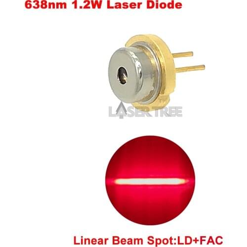 638nm 1.2W high power red laser diode with FAC compressed spot technology linear beam spot