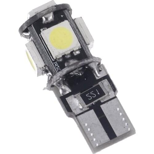 Lcyonger T10 Canbus LED White Car Light Bulbs W5w 5 LED SMD 5050 Super Bright 194 168 2825 Wedge Side Map Car Interior Lamps