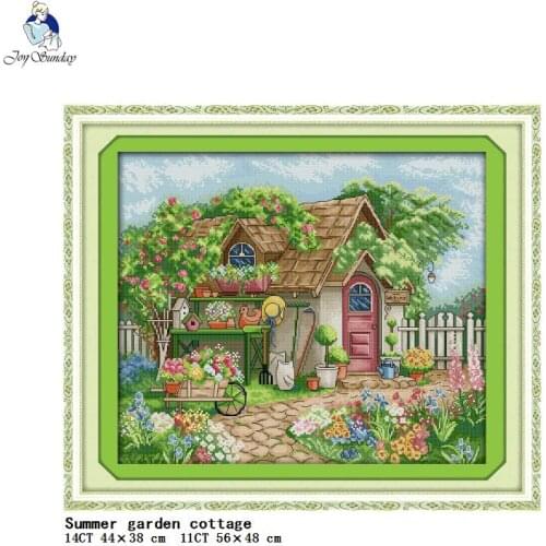 Summer garden cottage counted cross stitch kits DIY scenery pattern sewing kit 14CT 11CT embroidery set home decoration painting
