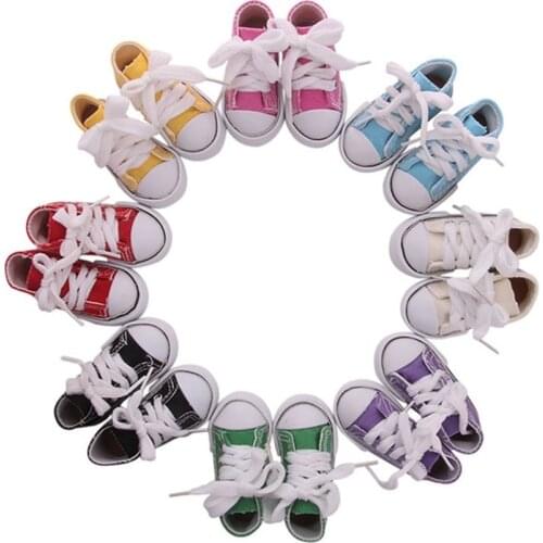 7.5cm Mini Sneakers Canvas Shoes for Russian DIY Handmade Doll For 1/3 BJD Doll Doll Accessories