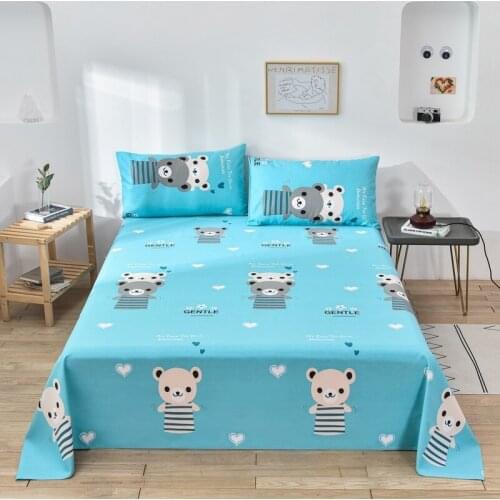 Multi-colored Bed Sheet Simple Printing Washable Flat Sheets No Fade No Shrink Washable Bed Linings Sheets For Spring And Summer