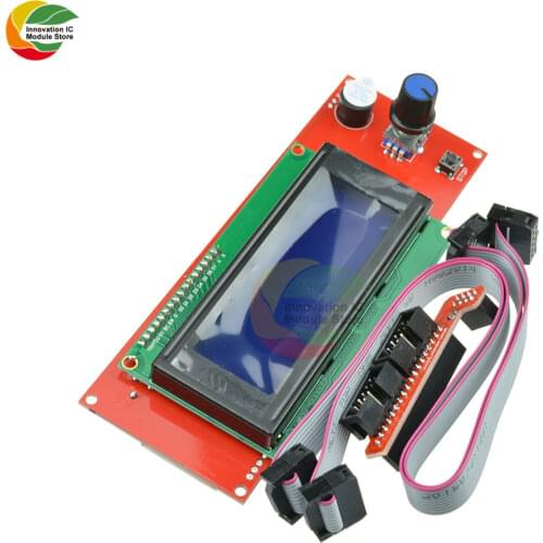 2004 LCD Smart Display Controller Module w/ Cable Adapter for 3D Printer Controller RAMPS 1.4 Arduino Mega Pololu Shield RepRap