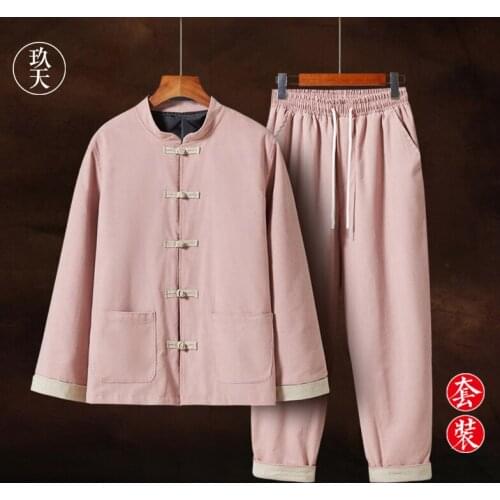 Mens clothing of autumn wind corduroy suit/costume button coat loose big yards Chinese tunic suit Chinese style jacket