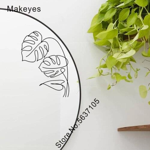 Makeyes Palm Leaf Wall Sticker Home Mirror Decor Wall Decals House Modern Decoration Vinyl Design Wallpaper Art Nature Leaf Q942