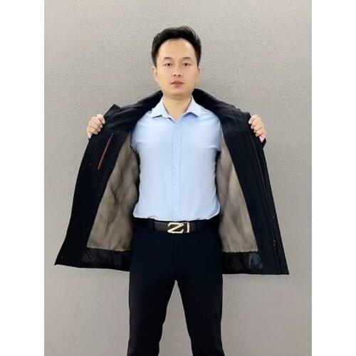 Mink Coat Men Winter Fur Parka Real Fur Jacket 2021 New Warm Fashion Business Coats High Quality Outwear