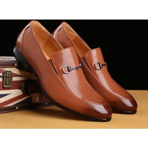 2021 New British Pointed Joker Small Leather Mens Shoes Fashion Business Dress Leather Shoes Breathable and Wear-resistan Shoes