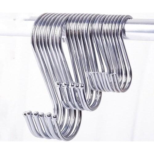 Dropship 3Pcs Multifunctional belt beads S Hooks Stainless Steel Heavy Duty Metal Hooks Kitchen Office Garden Outdoor Activities