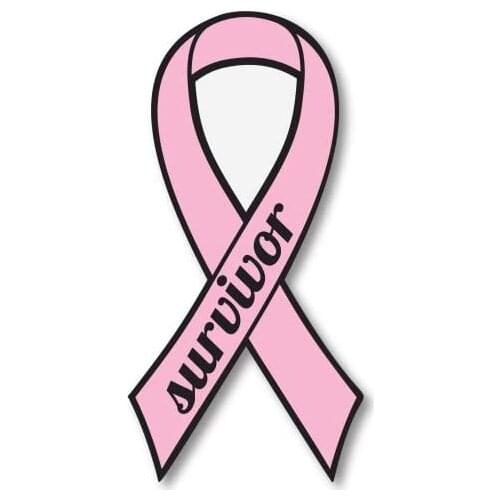 Pink Breast Cancer Survivor Ribbon Car Magnet Decal Heavy Duty Waterproof 9*18cm