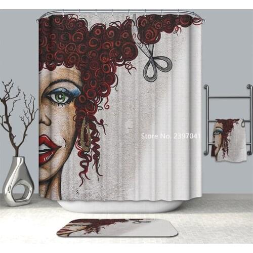 Nordic Style Natural Scenery Animal Fashion Shower Curtain Toilet Bathroom Shower Room Waterproof and Mildew Proof with Hook