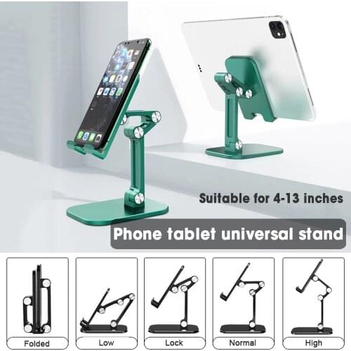 Foldable Holder Desk Mobile Phone Holder Stand Flexible Metal Table Adjustable Stand Steady Bracket Support For Tablet Universal