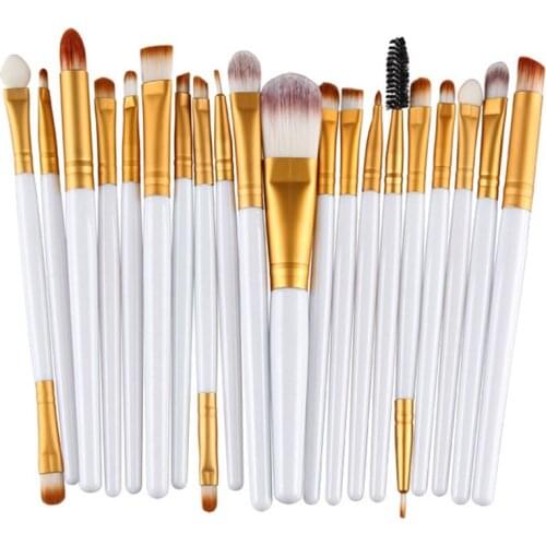 Stylish 20 Pcs Plastic Handle Nylon Makeup Brushes Set