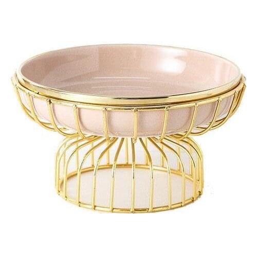 Nordic Fruit Plate Household Living Room Ceramic Dried Fruit Plate Snacks Candy Storage Fruit Bowl with Lid Creative Tableware