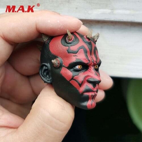 In Stock 1/6 Scale Male Solider Darth Maul Head Sculpt Carved Accessory Model for 12'' Body