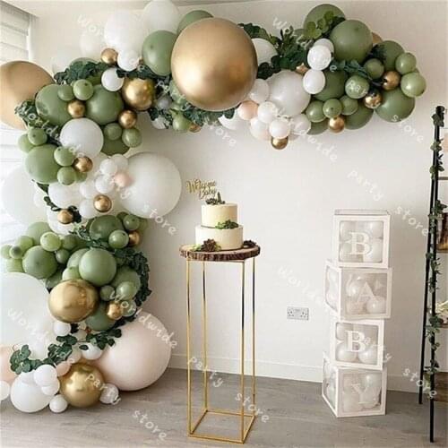 DIY Balloons Garland Arch Kit Avocado Green Retro Green Chorme Gold Latex Globos Birthday Navidad Party Decors New Year 2021